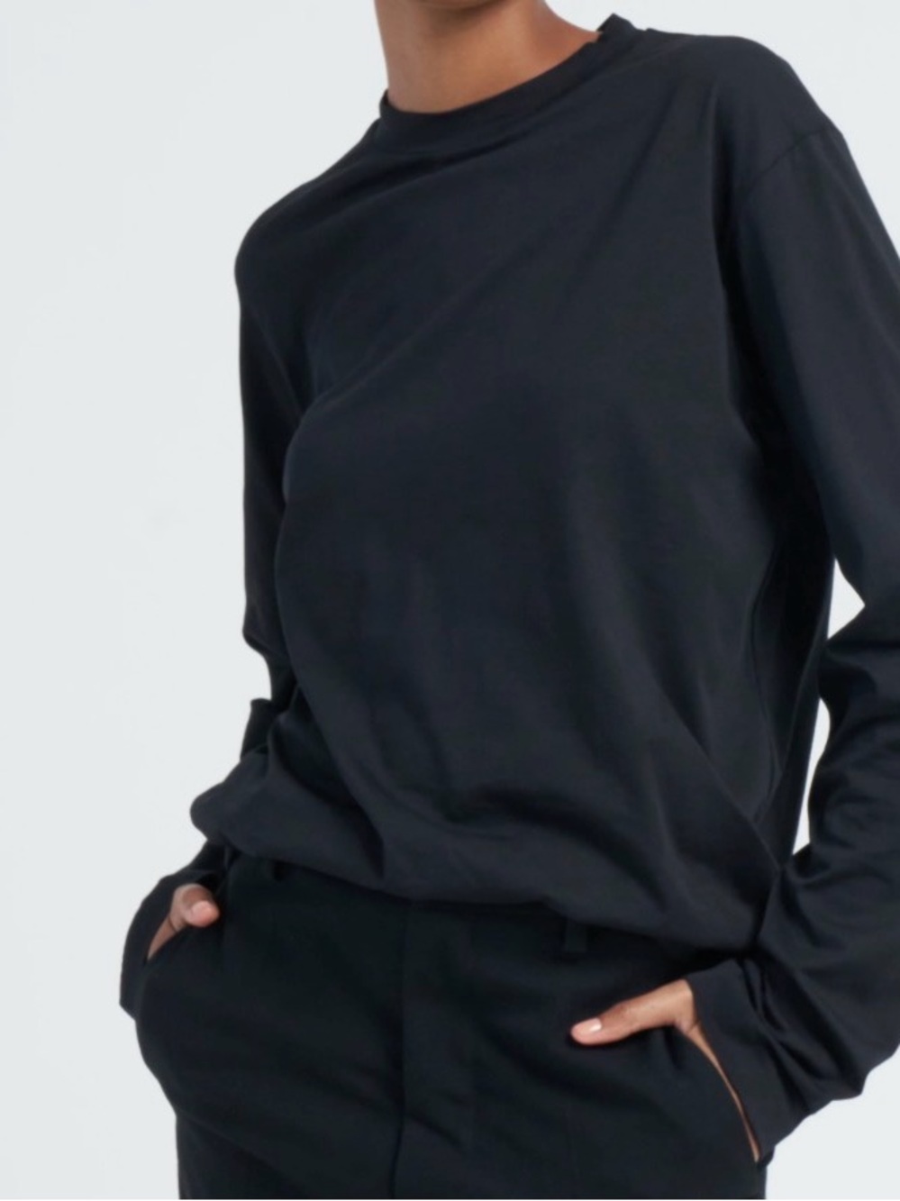 Sofie D'Hoore Black Long-Sleeve Crewneck Top